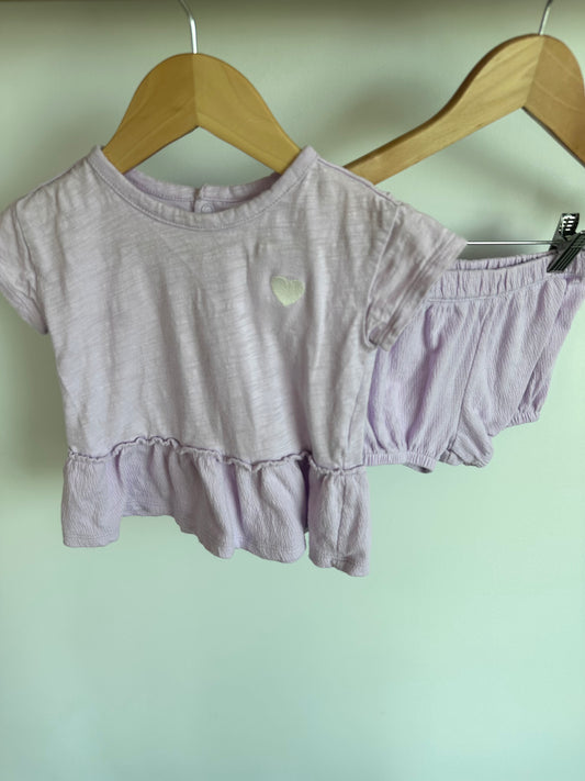 Light Purple Top + Shorts Set / 24m