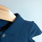 Navy Collared Waffle Top/ 3T