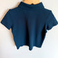 Navy Collared Waffle Top/ 3T