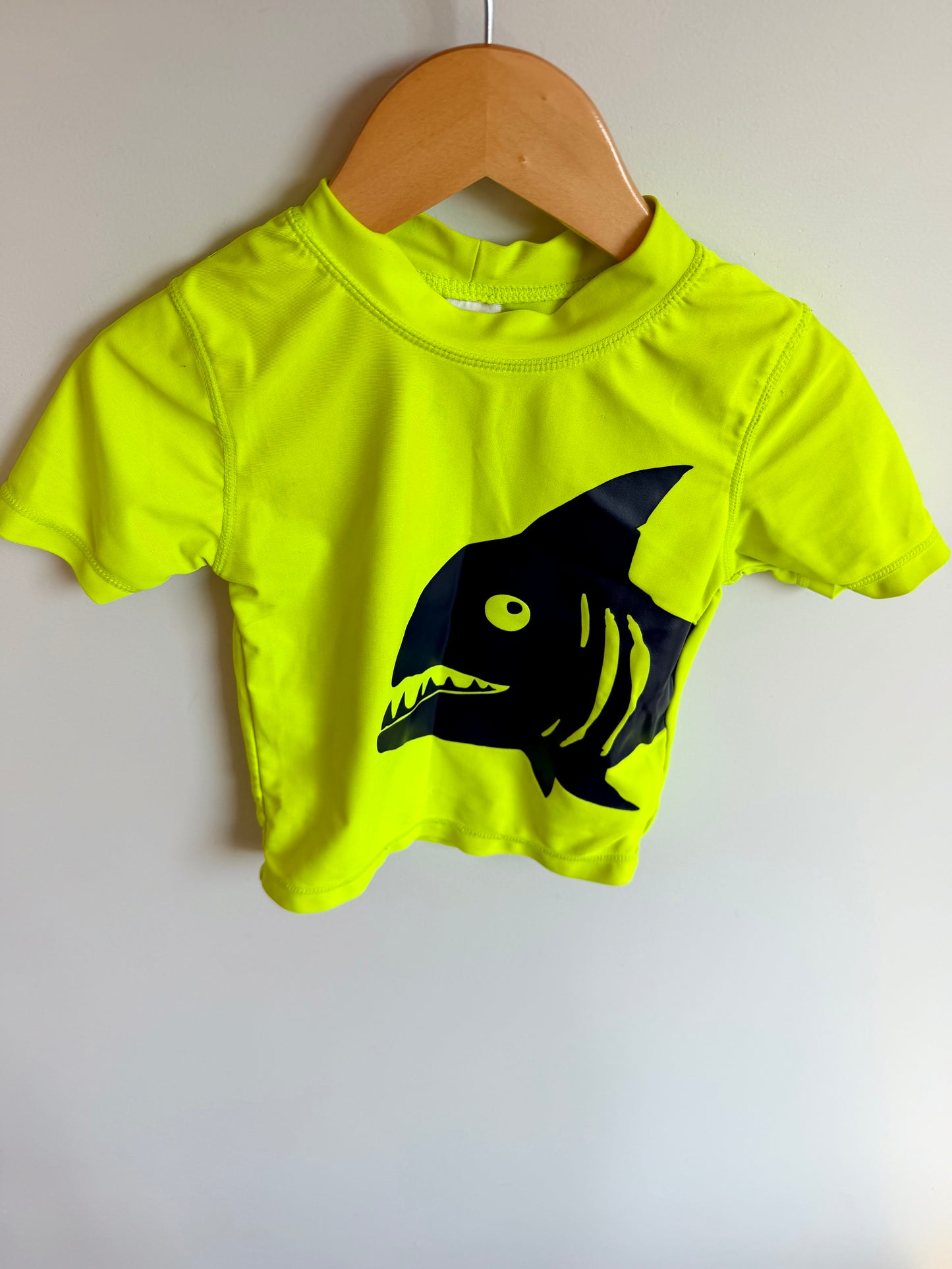 Shark Lime Green Swim Top / 18m