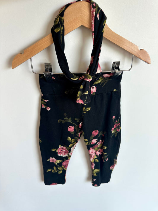 Dark Floral Pants + Headband Set / 18-24m