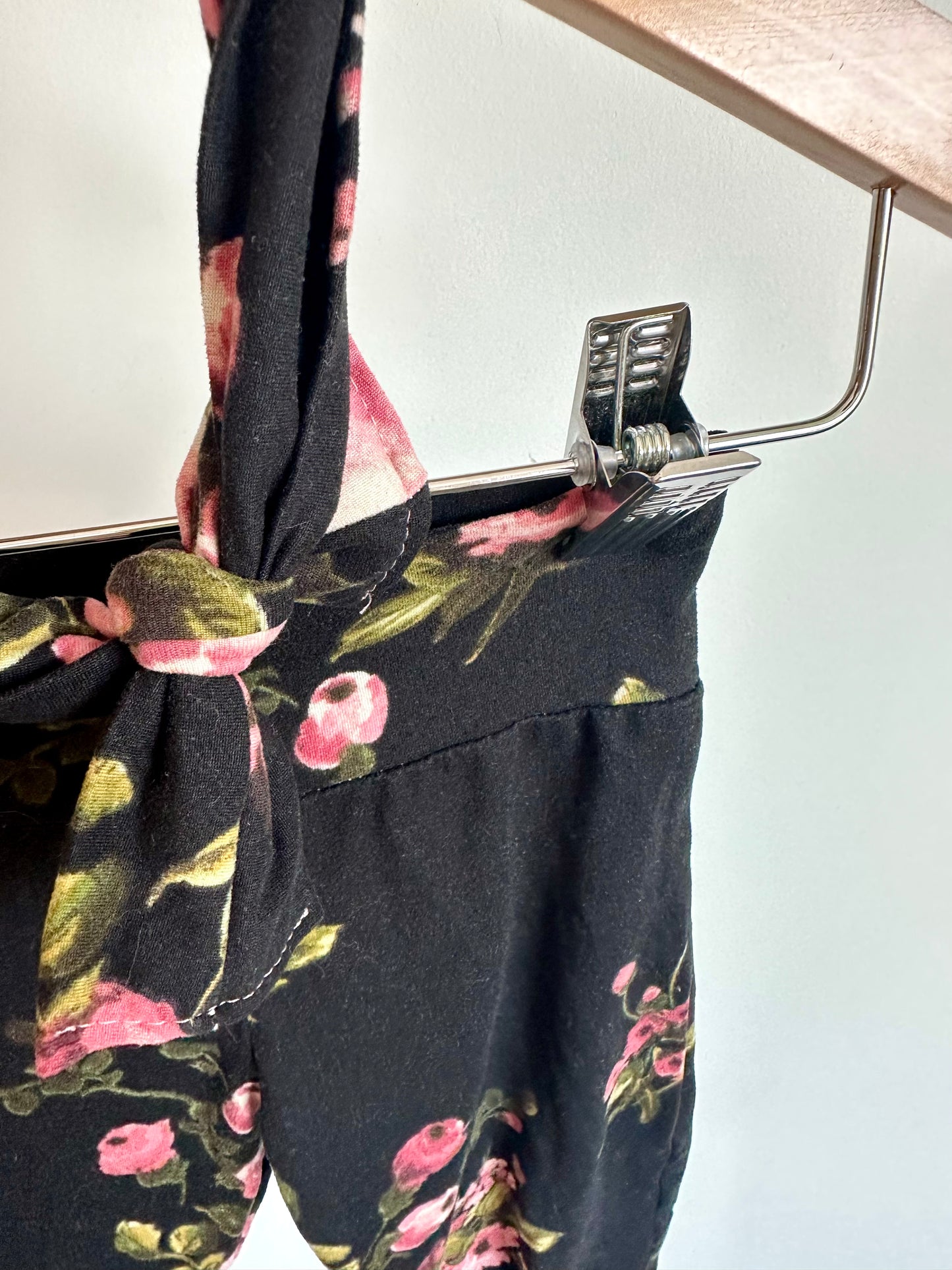 Dark Floral Pants + Headband Set / 18-24m