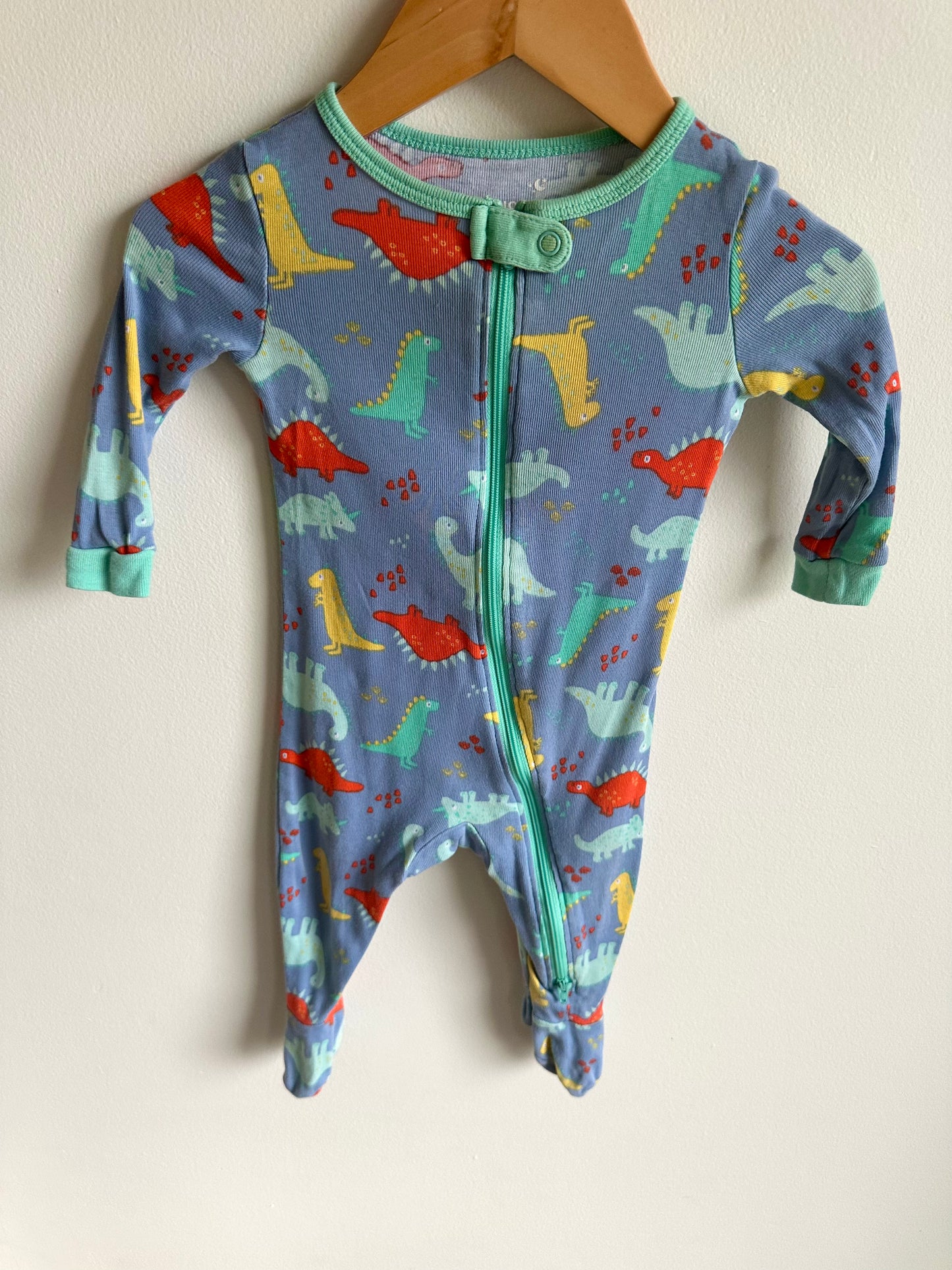 Colorful Dinosaur Footed Sleeper / 6-9m