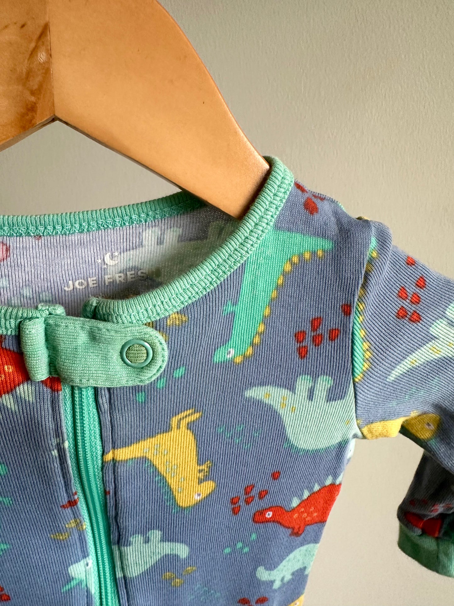 Colorful Dinosaur Footed Sleeper / 6-9m
