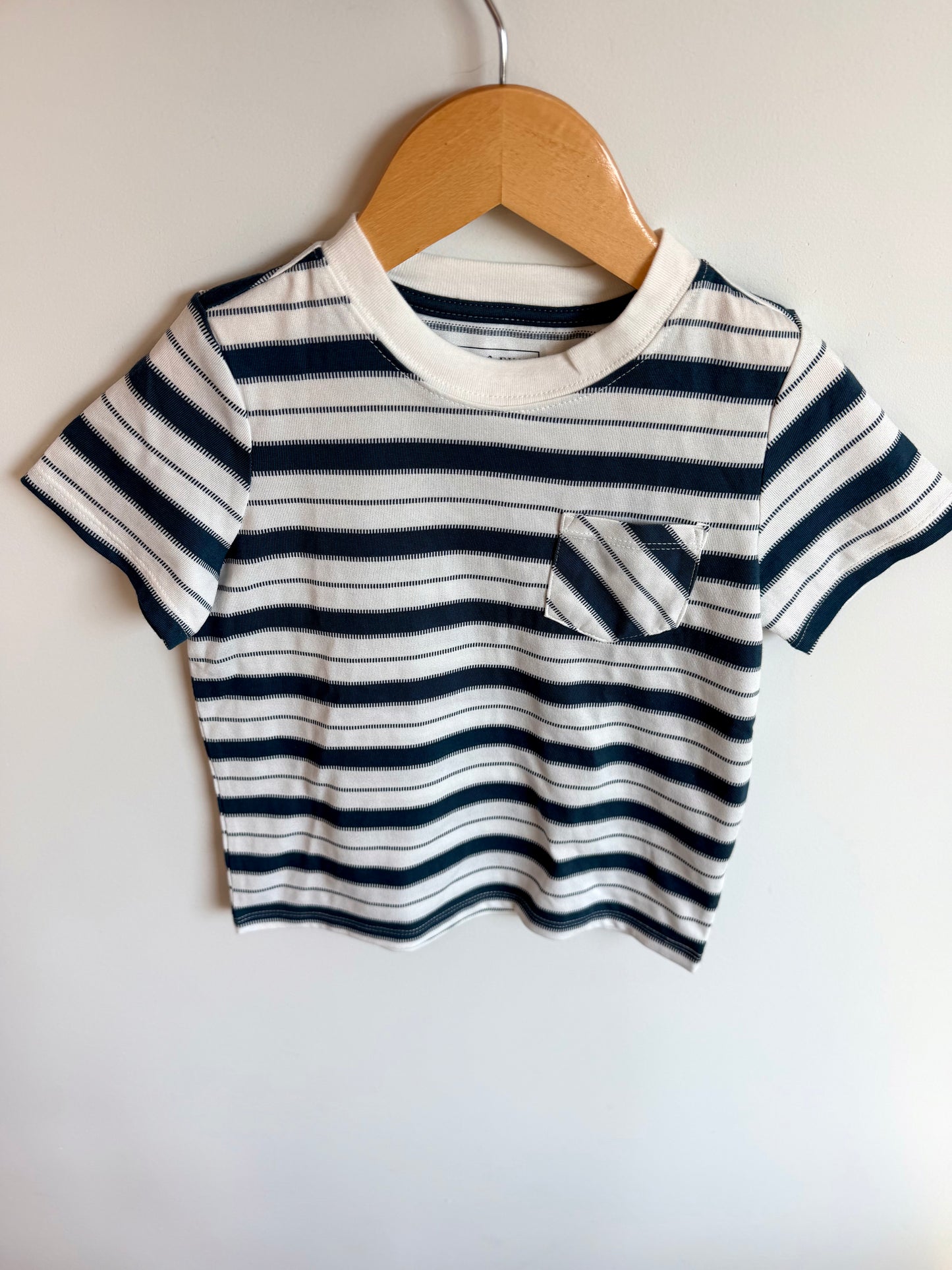 Pocket Navy Striped T-Shirt / 4T