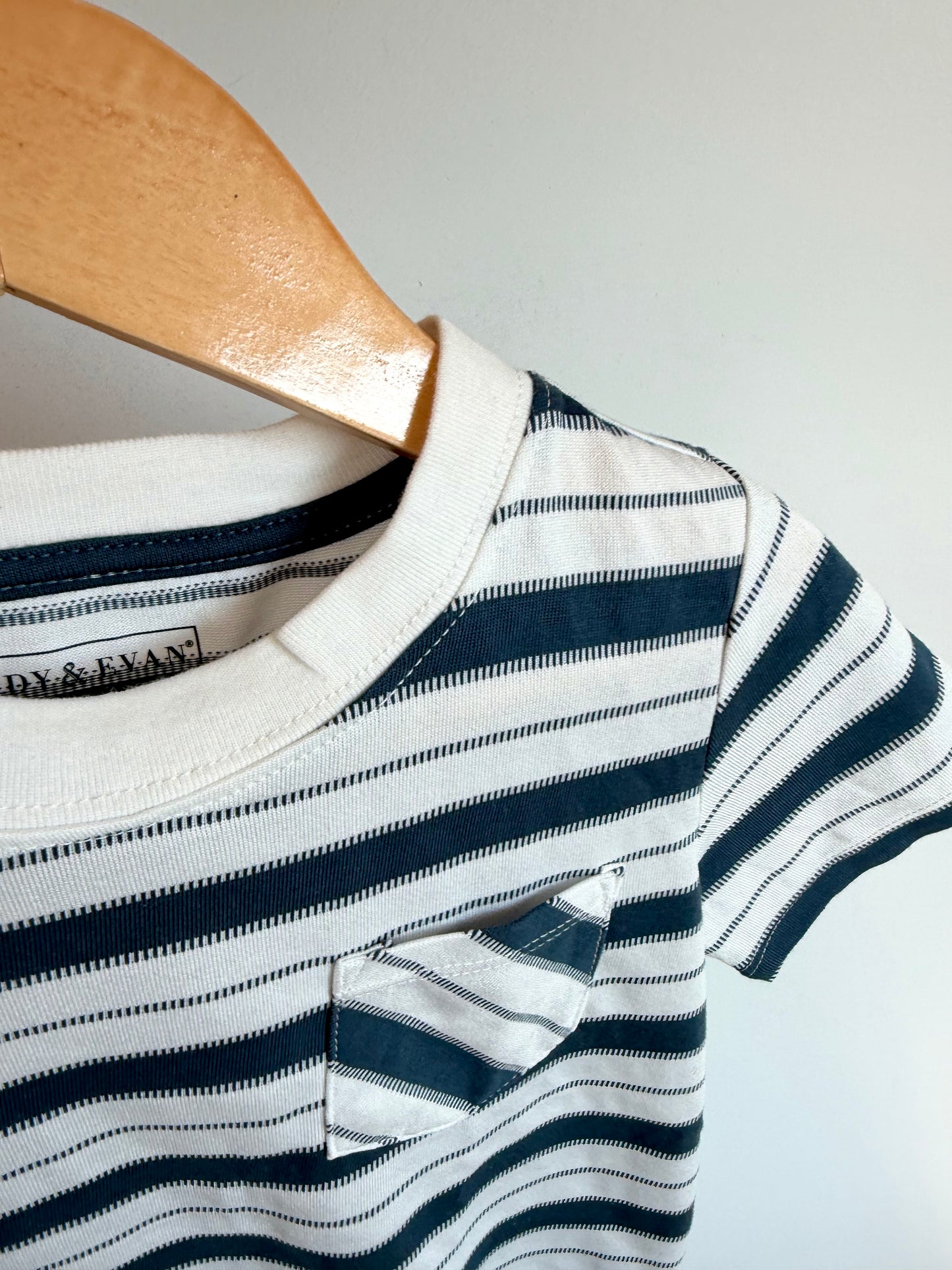 Pocket Navy Striped T-Shirt / 4T