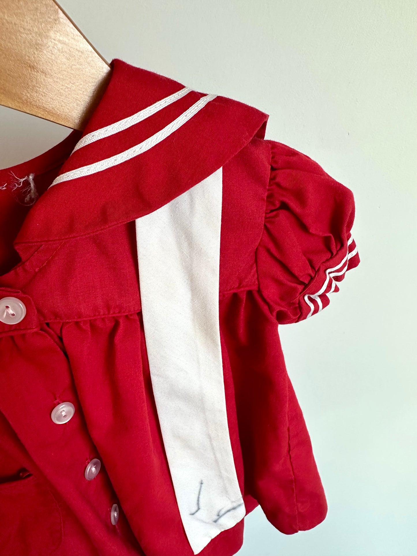 Vintage Red Sailor Dress / 6-12m?