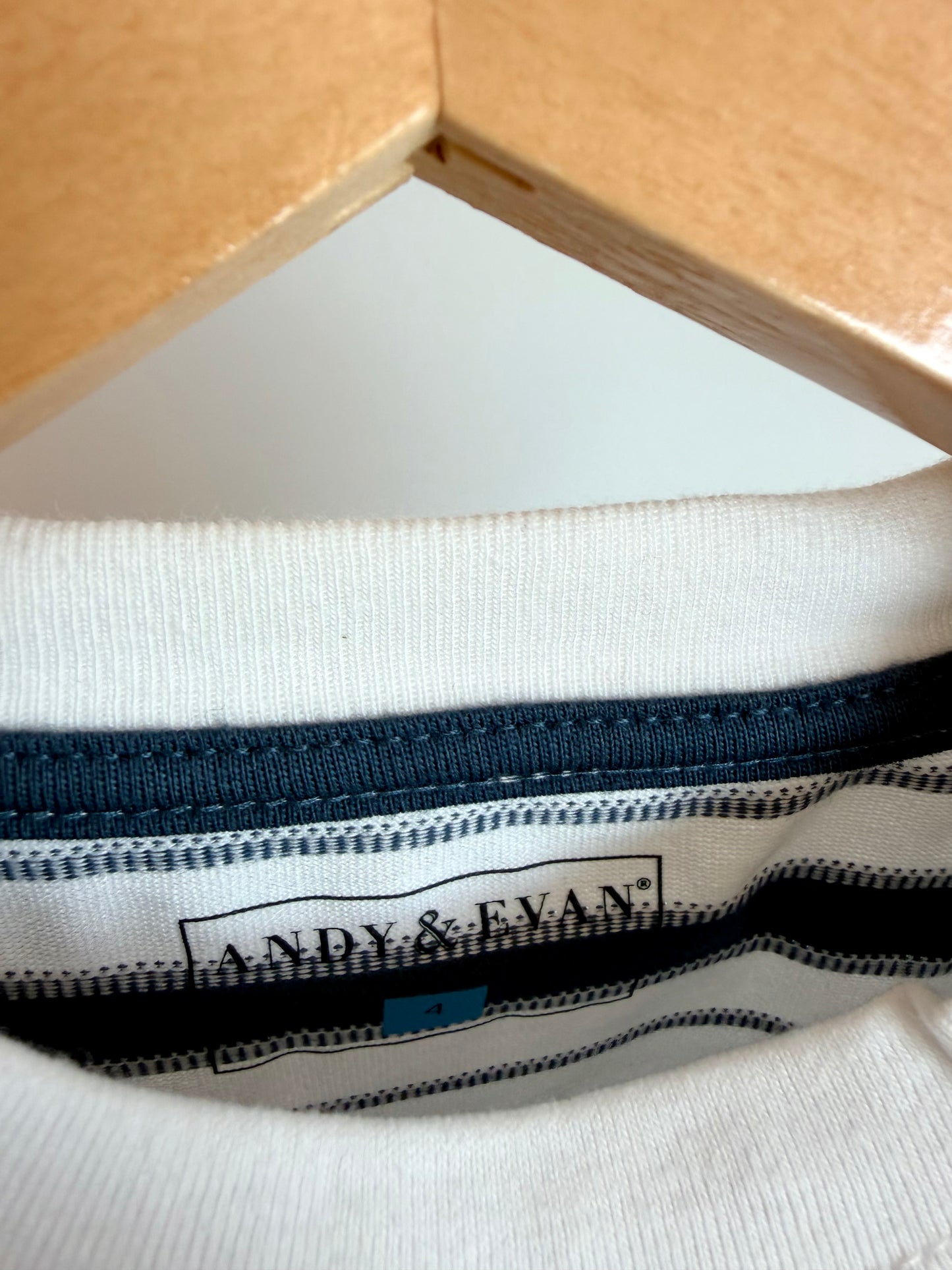 Pocket Navy Striped T-Shirt / 4T