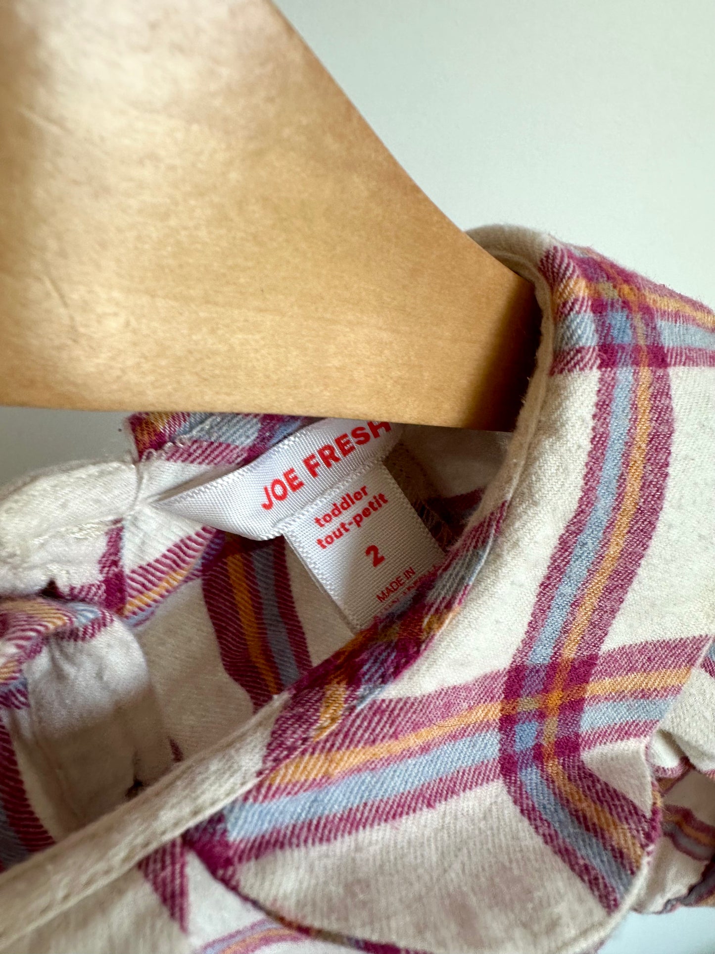 Scallop Collar Plaid Top / 2T