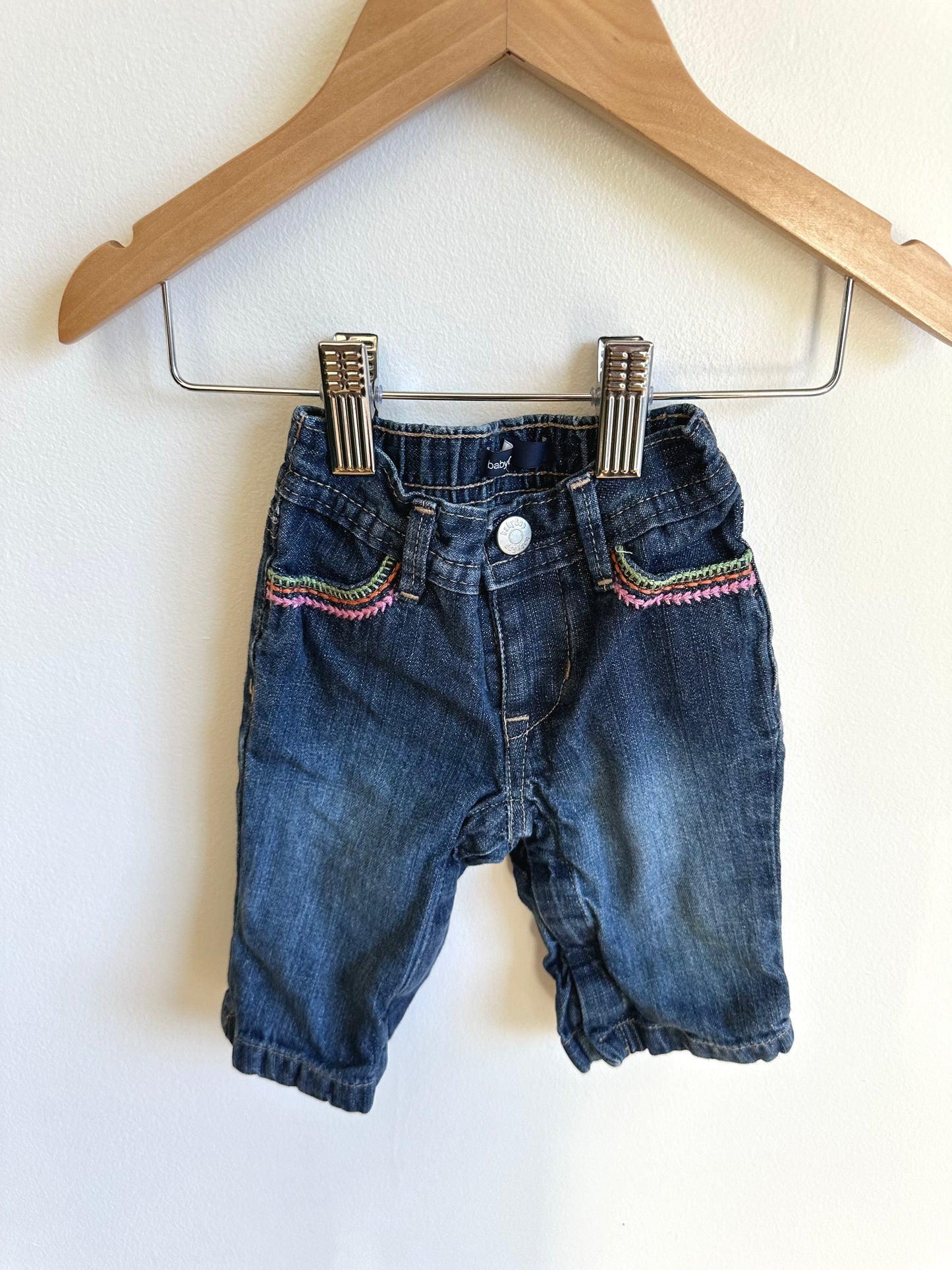 Gap Embroidered Jeans with Snaps / 0-3m
