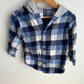 Plaid Hood Button Up / 2T