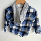 Plaid Hood Button Up / 2T