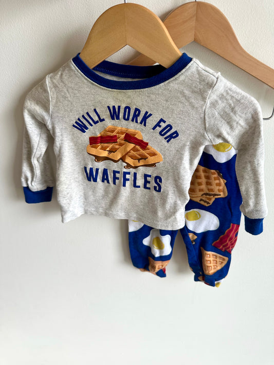 Will Work For Waffles Pj Set / 3-6m