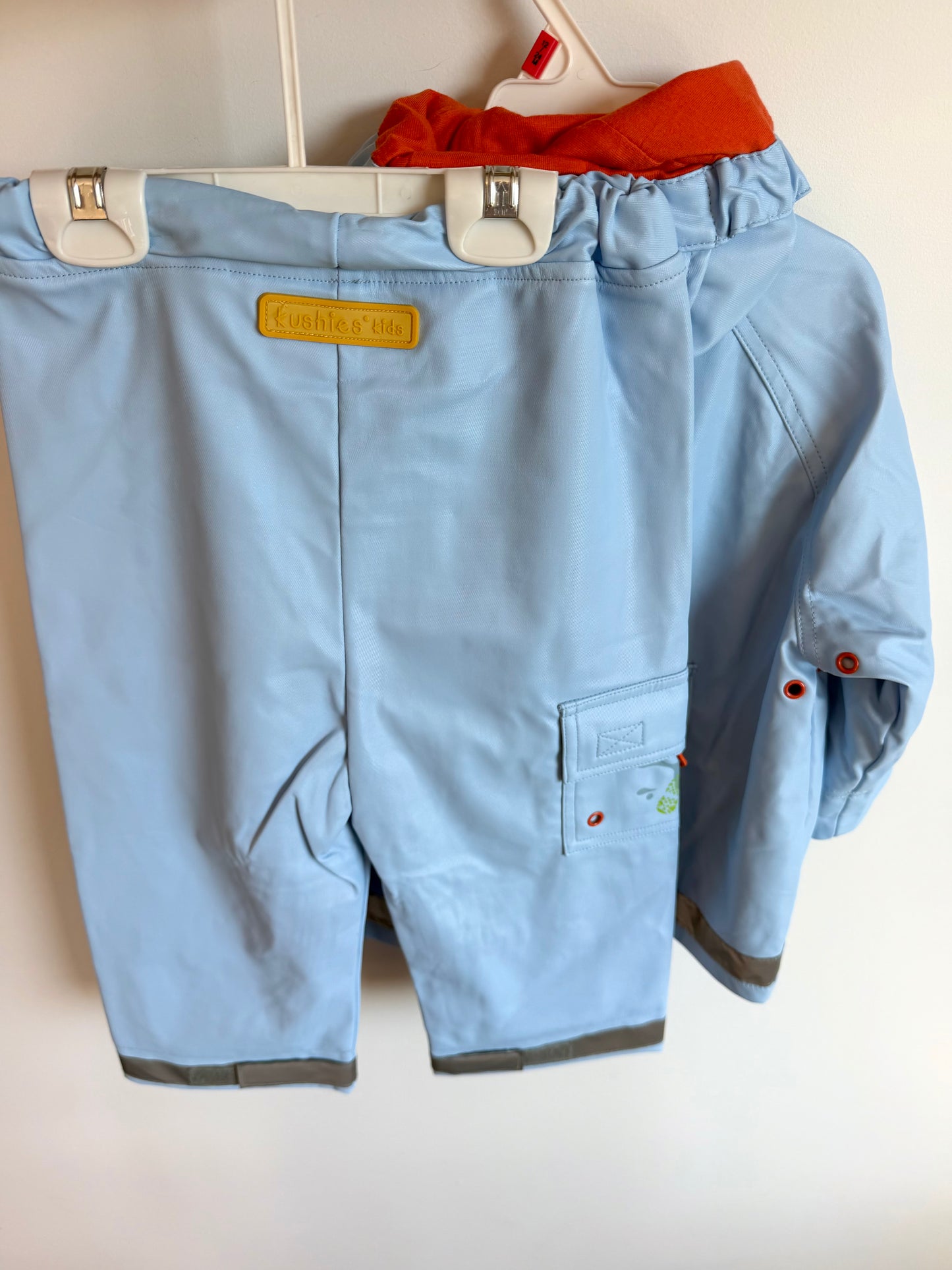 Kushies Blue Rain Jacket + Pants (On Hangers) / 24m