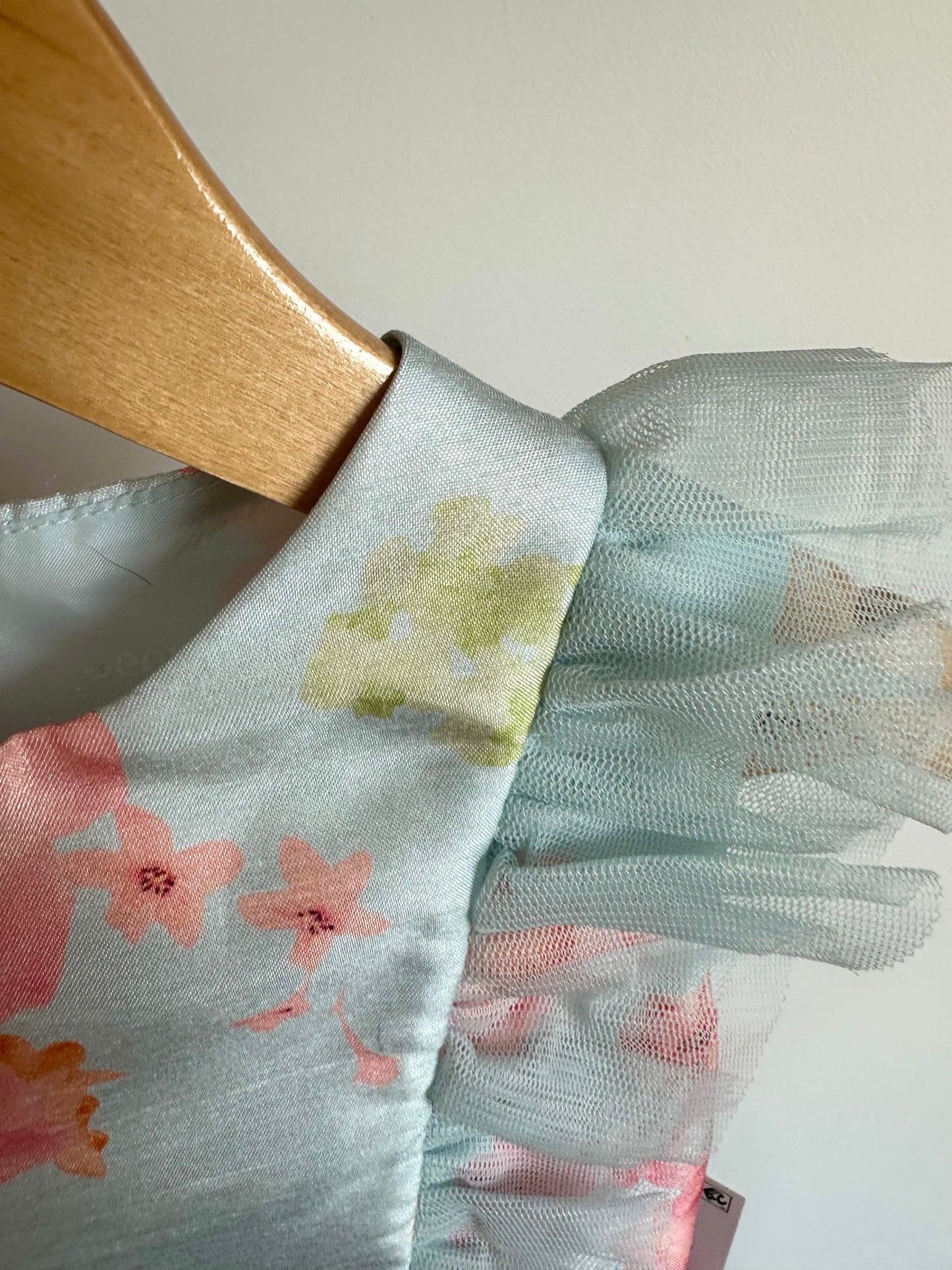 Pastel Blue Pink Flower Dress (With Tags)  / 2T