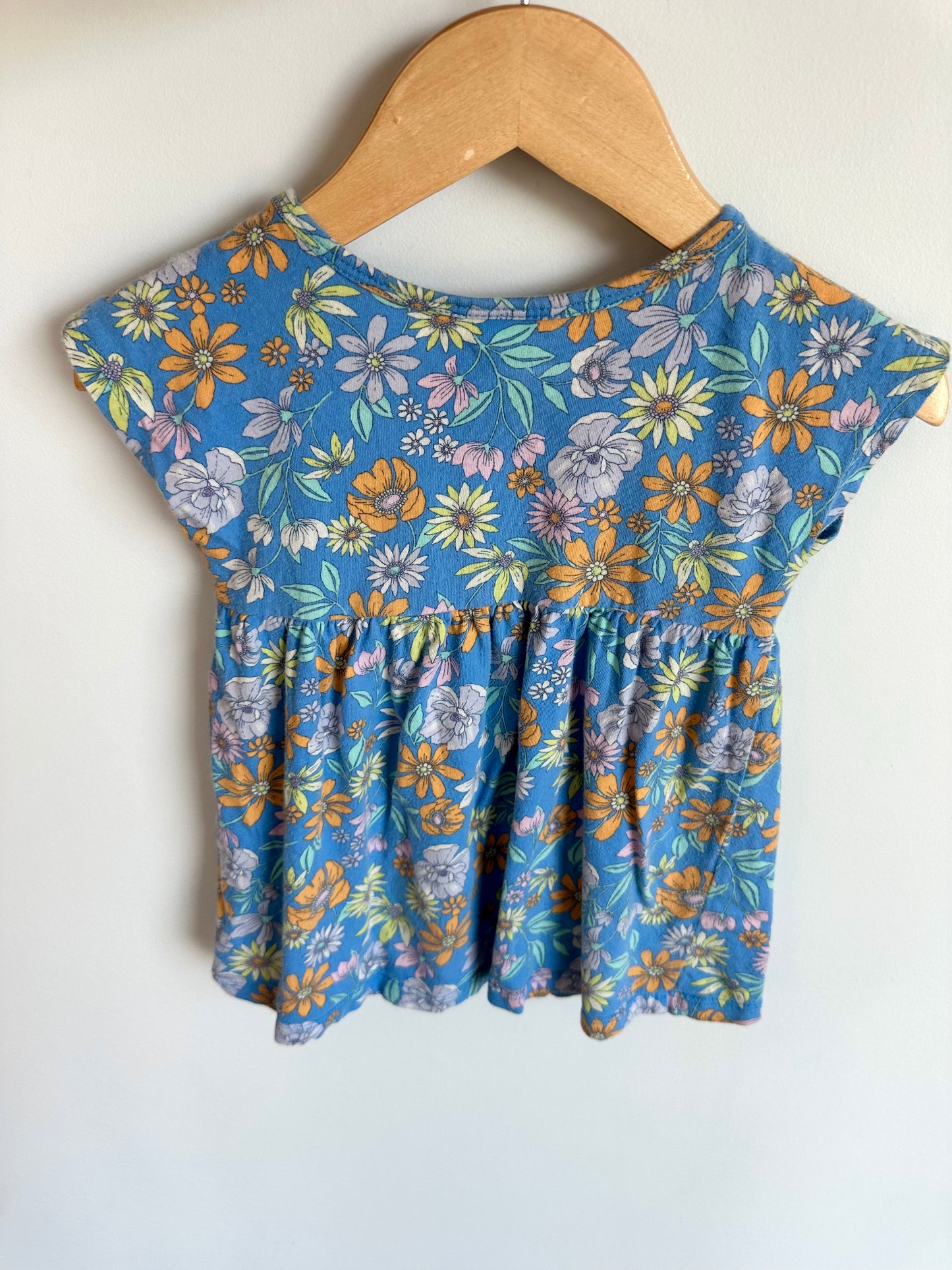 Blue Floral Dress / 12-18m