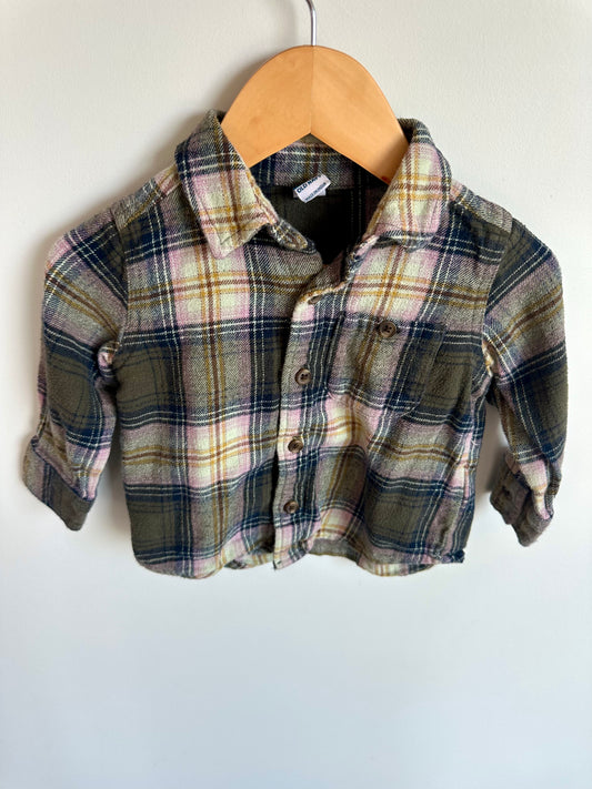 Plaid Button Up Top / 12-18m