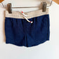 Navy with Cream Waistband Shorts / 2T