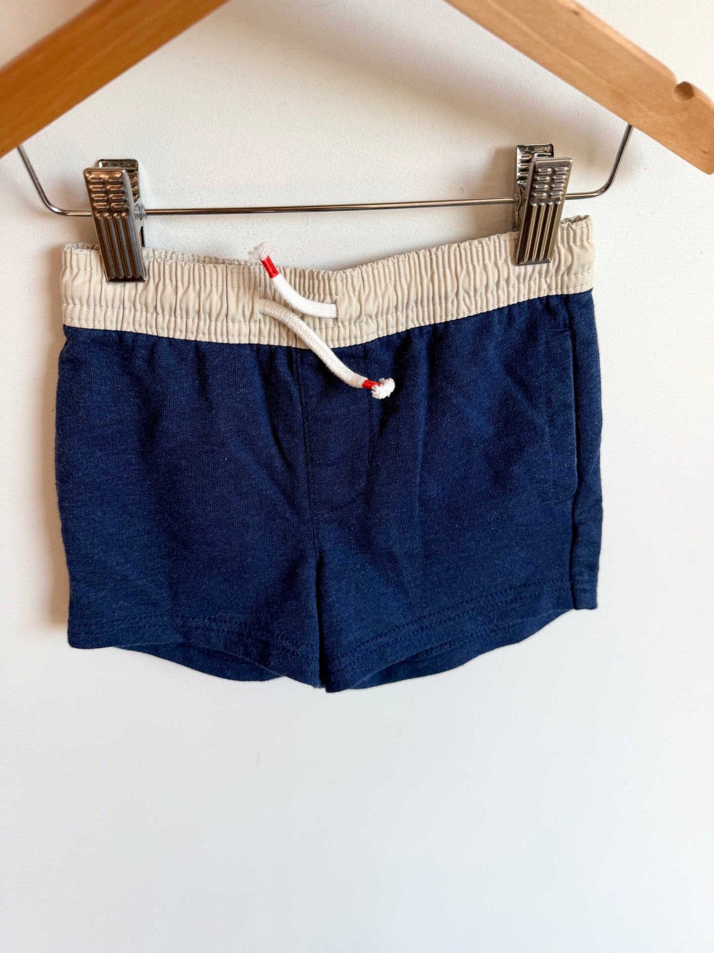 Navy with Cream Waistband Shorts / 2T