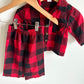 Red + Black Checkered PJ Set / 3-6m