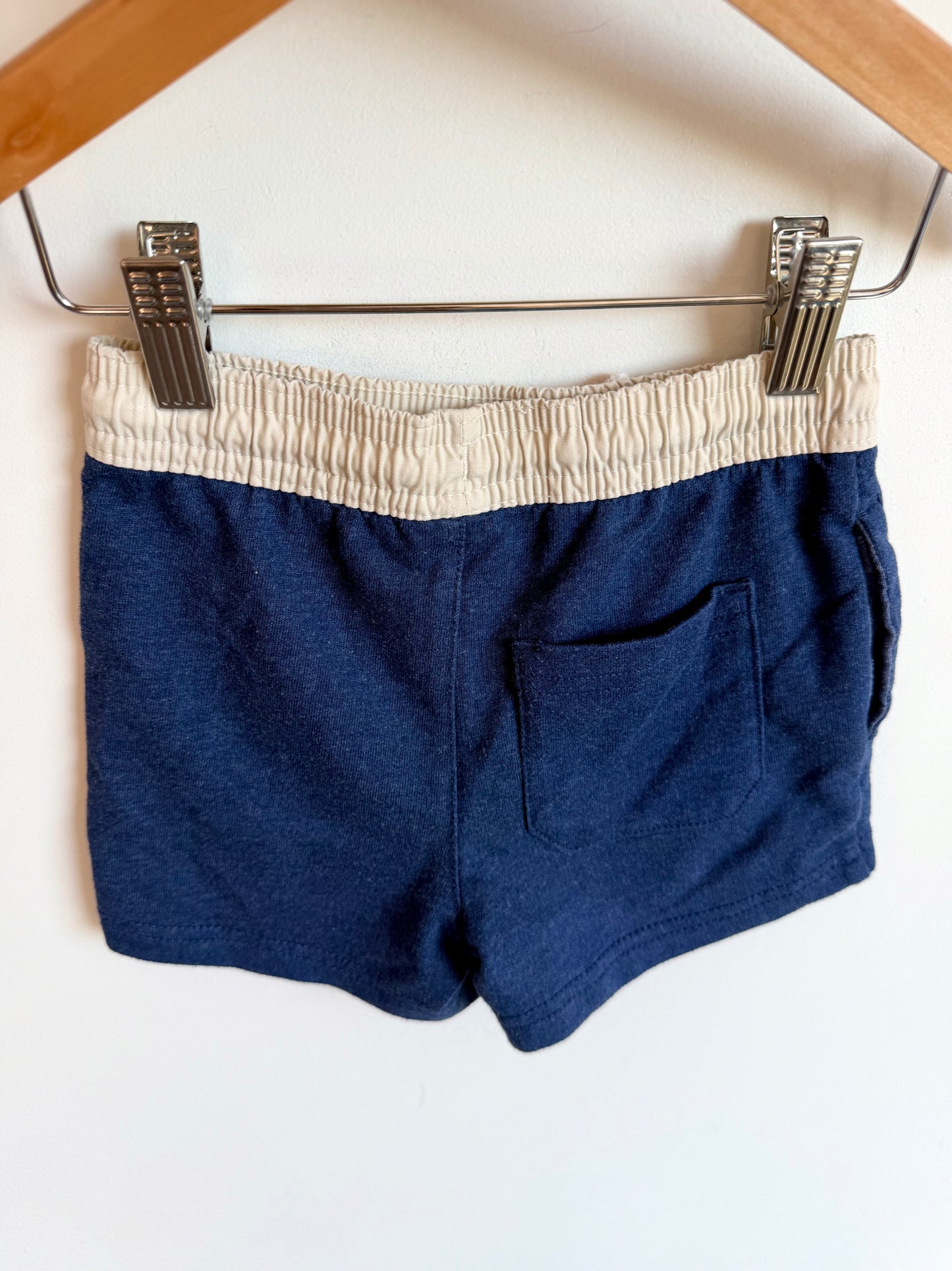 Navy with Cream Waistband Shorts / 2T