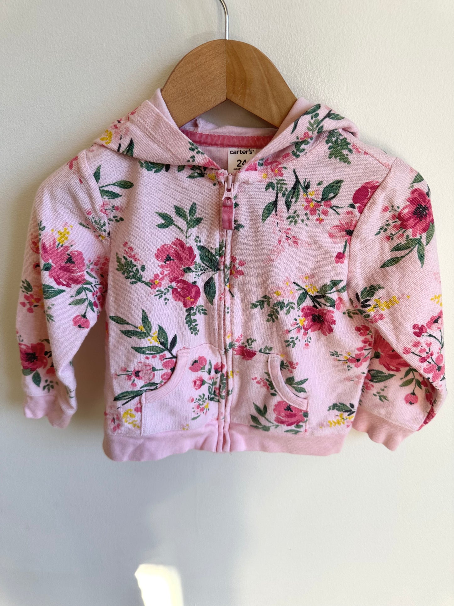 Pink Floral Hoodie / 24m