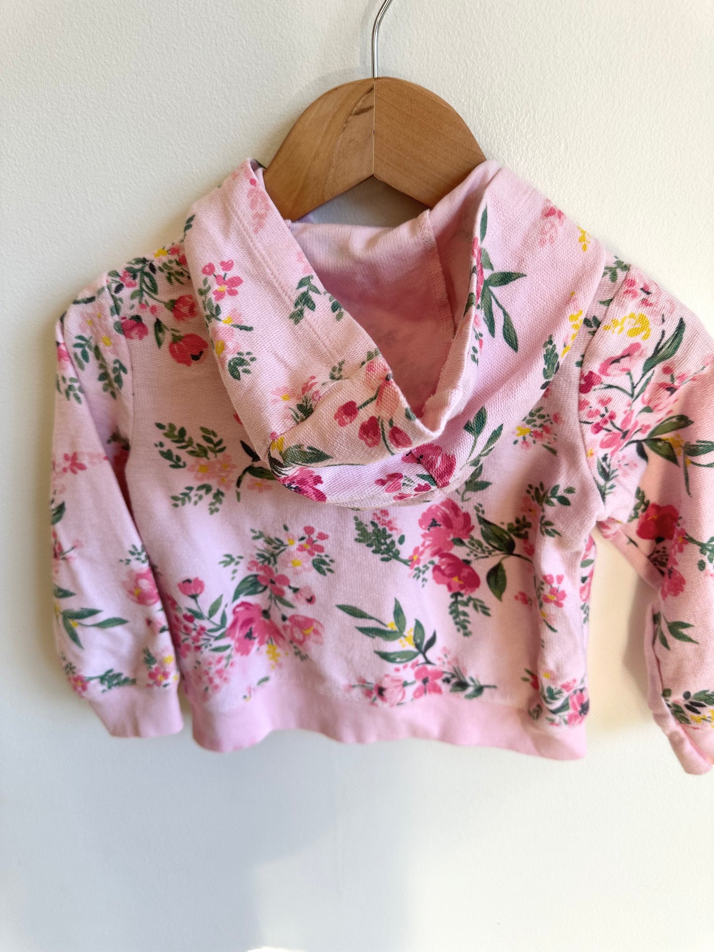 Pink Floral Hoodie / 24m