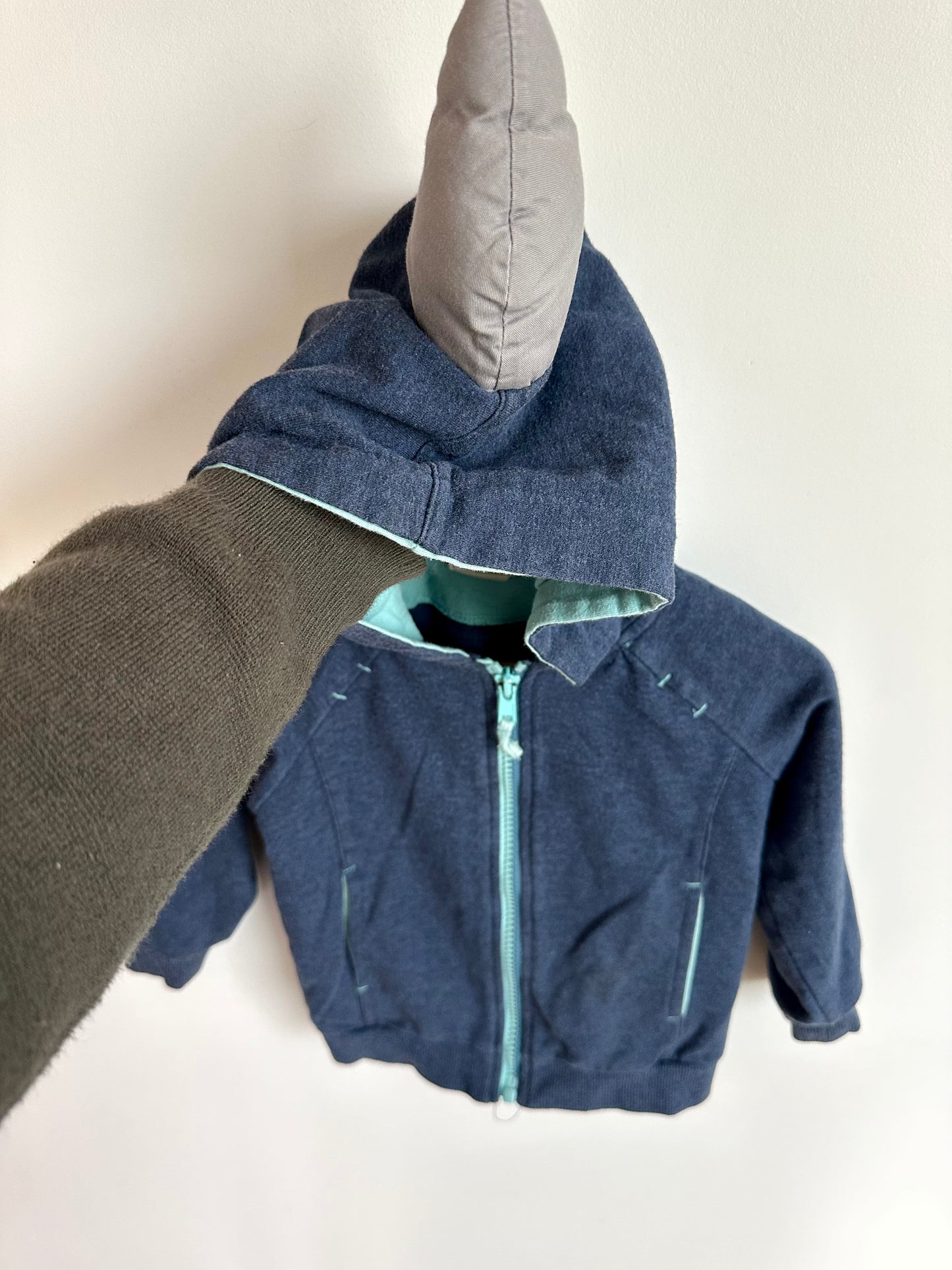 Rhino Hood Blue Sweater / 18-24m