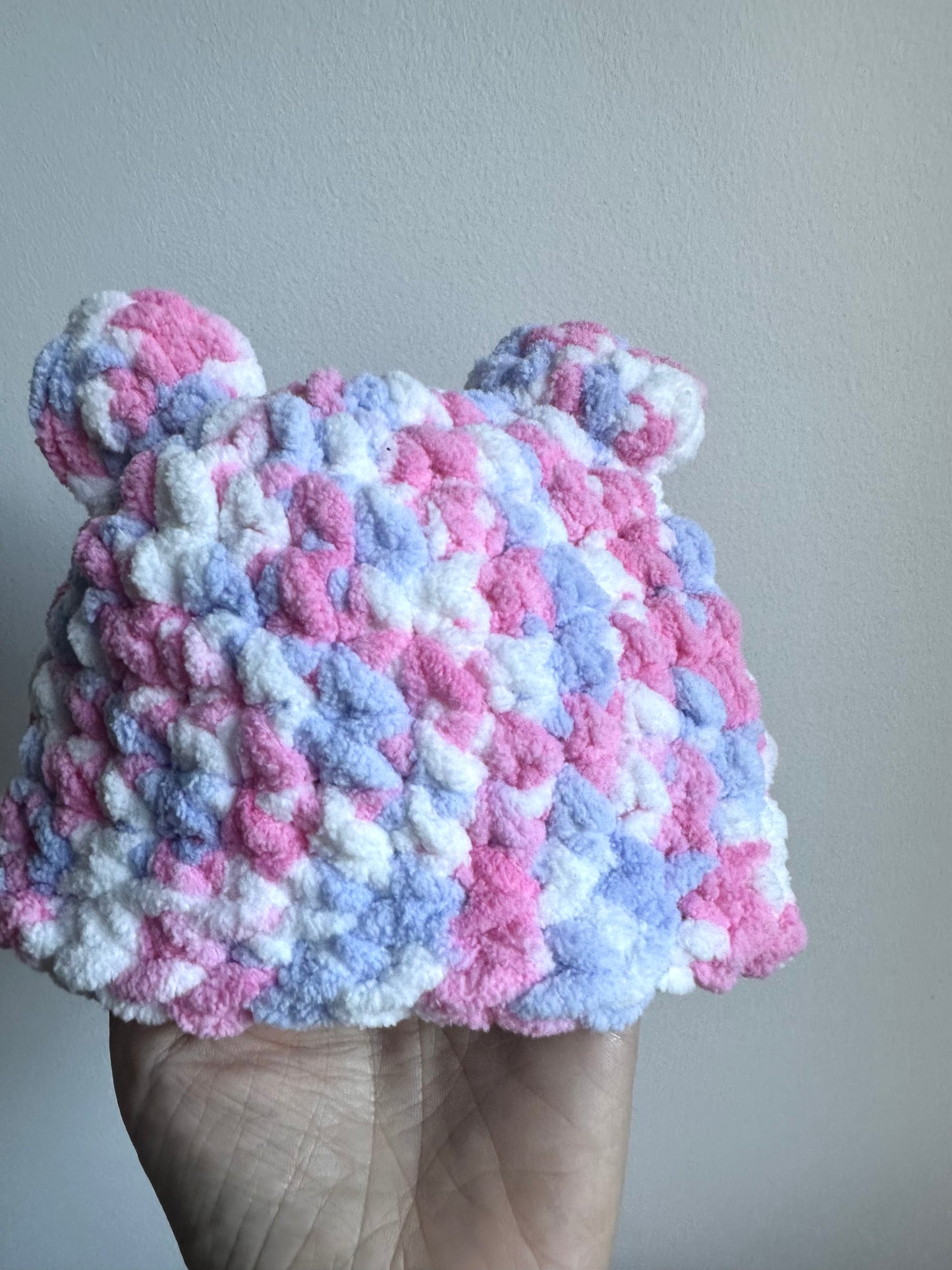 Crochet Beanie with Ears / 3-6m