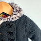 Animal Print Collar Black Formal Coat / 18m