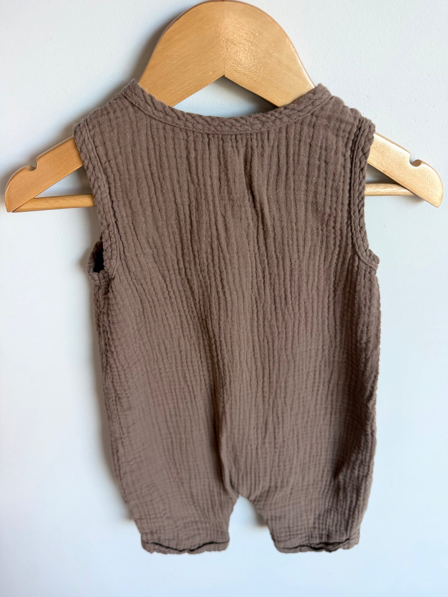 Brown Cotton Jumpsuit / 12-18m