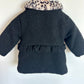 Animal Print Collar Black Formal Coat / 18m