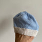 Blue + White Knitted Toque / 0-3m?