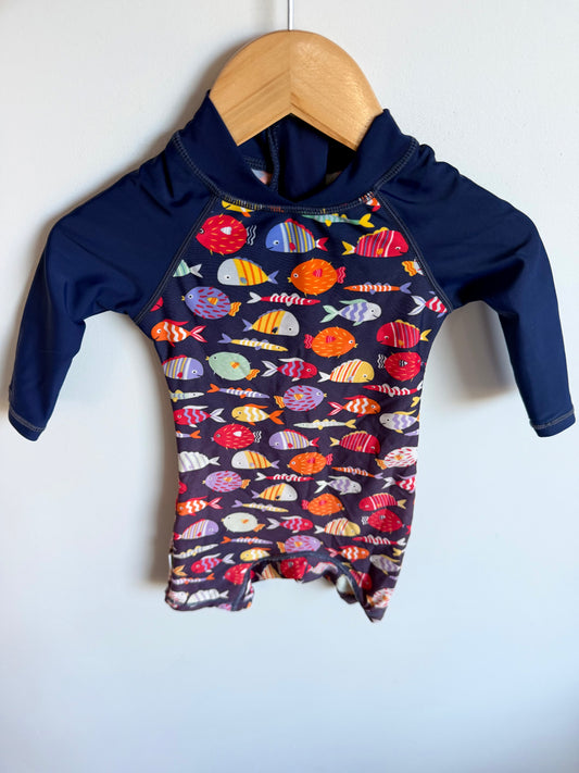 Fish Long Sleeve Swimsuit / 6-9m