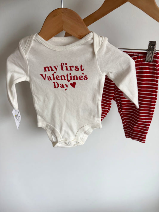 Valentines Bodysuit + Pants Set / 0-3m