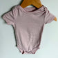 Blush White Striped Bodysuit / 12m