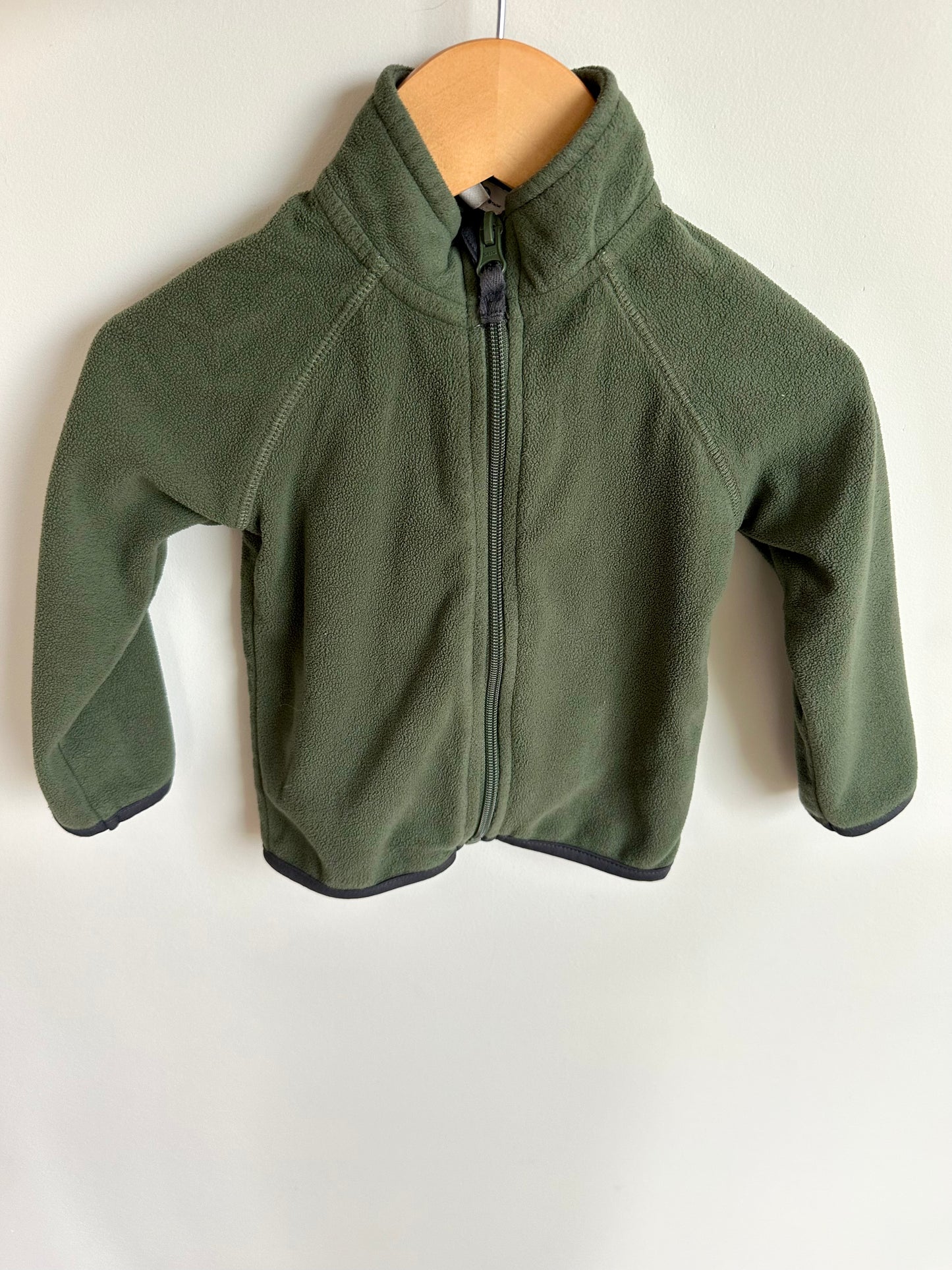 Green Fleece Zip Sweater / 2T