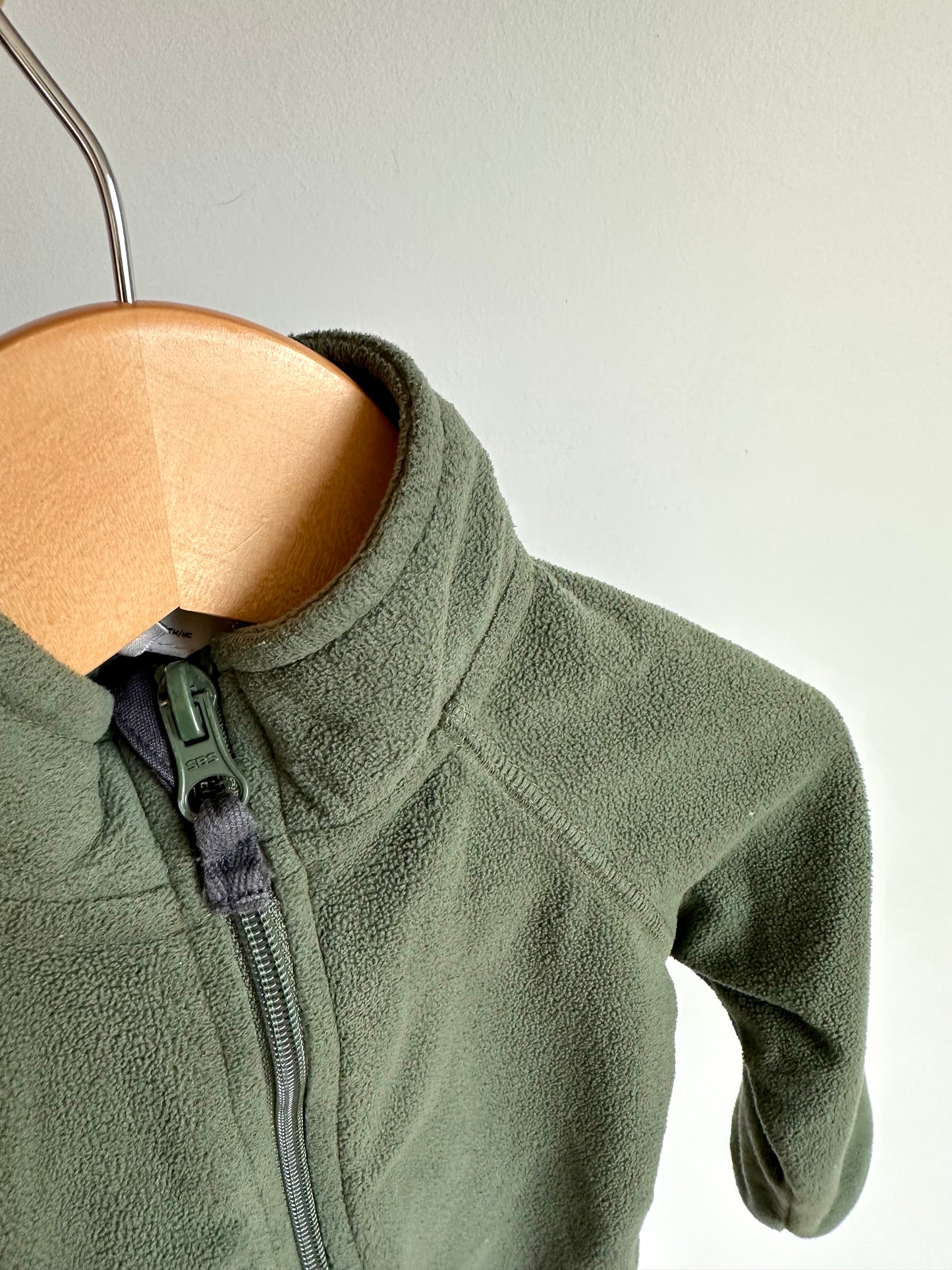 Green Fleece Zip Sweater / 2T