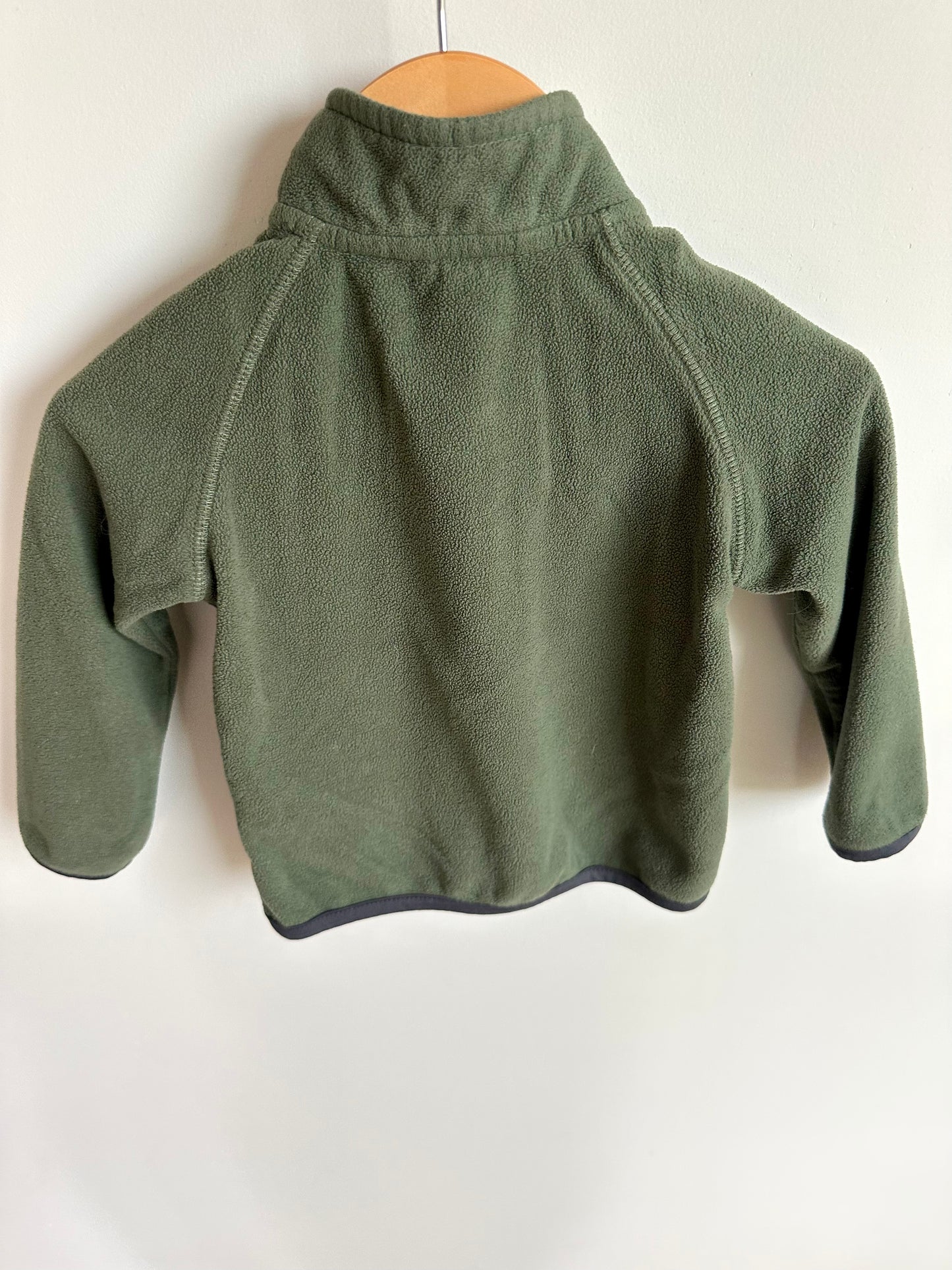 Green Fleece Zip Sweater / 2T