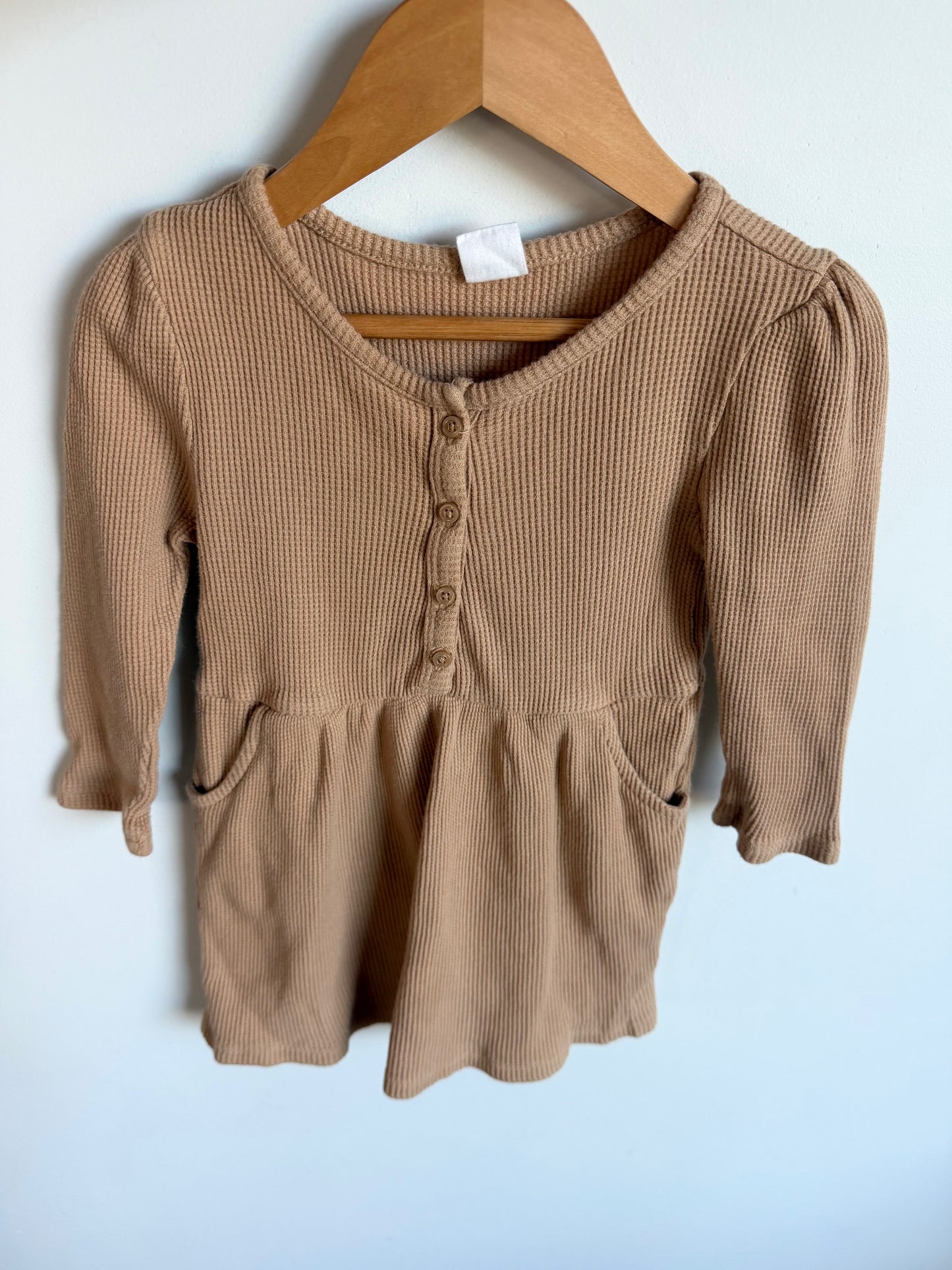 Oat Waffle Dress / 3T