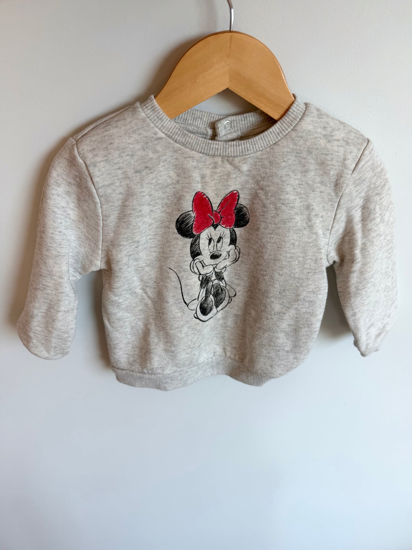 Grey Minnie Mouse Crewneck / 18-24m