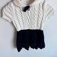 White + Navy Cable Knit Dress / 2T