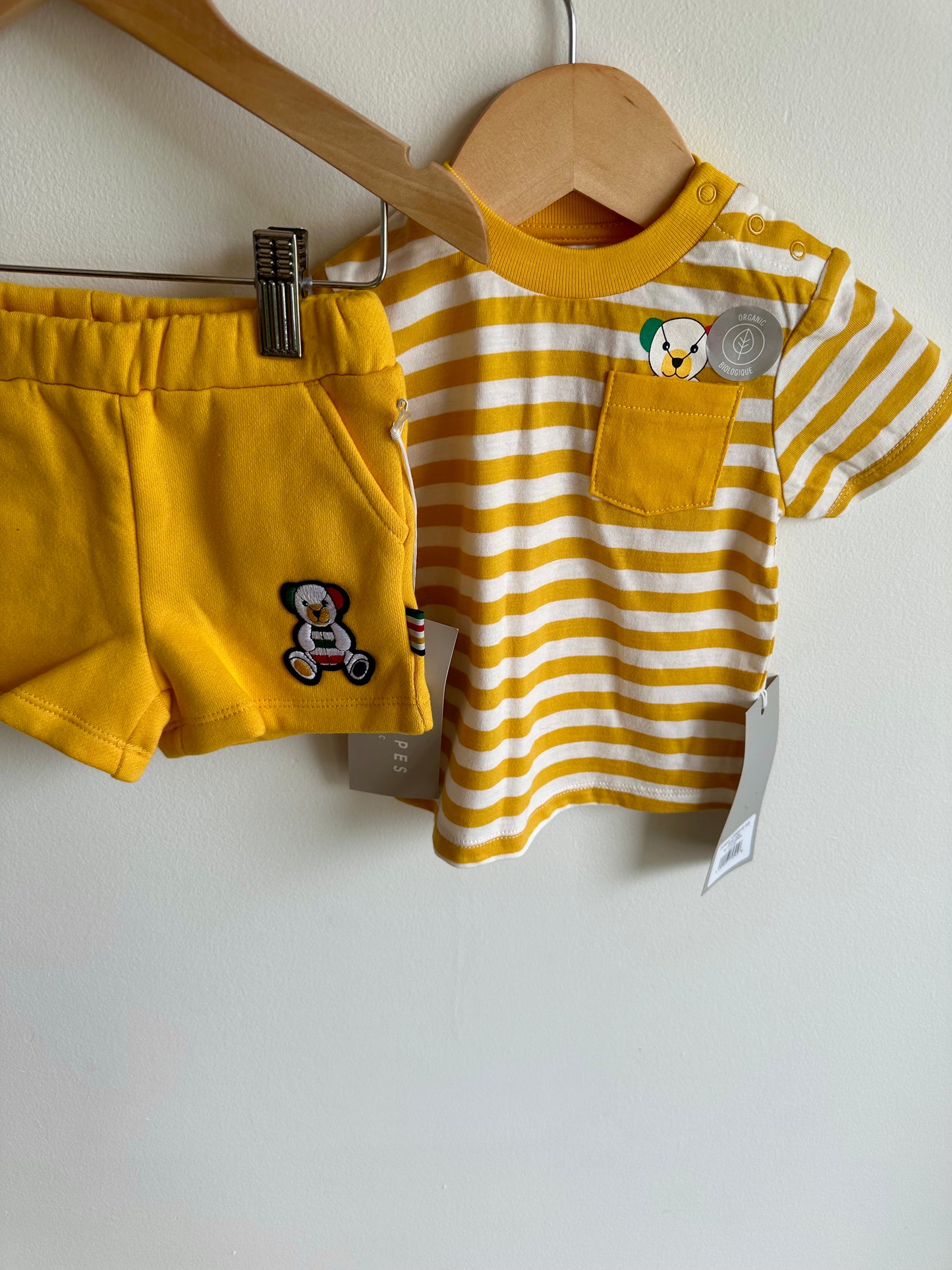 Teddy Bear T-Shirt + Shorts Set (With Tags) / 0-6m