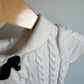 White + Navy Cable Knit Dress / 2T