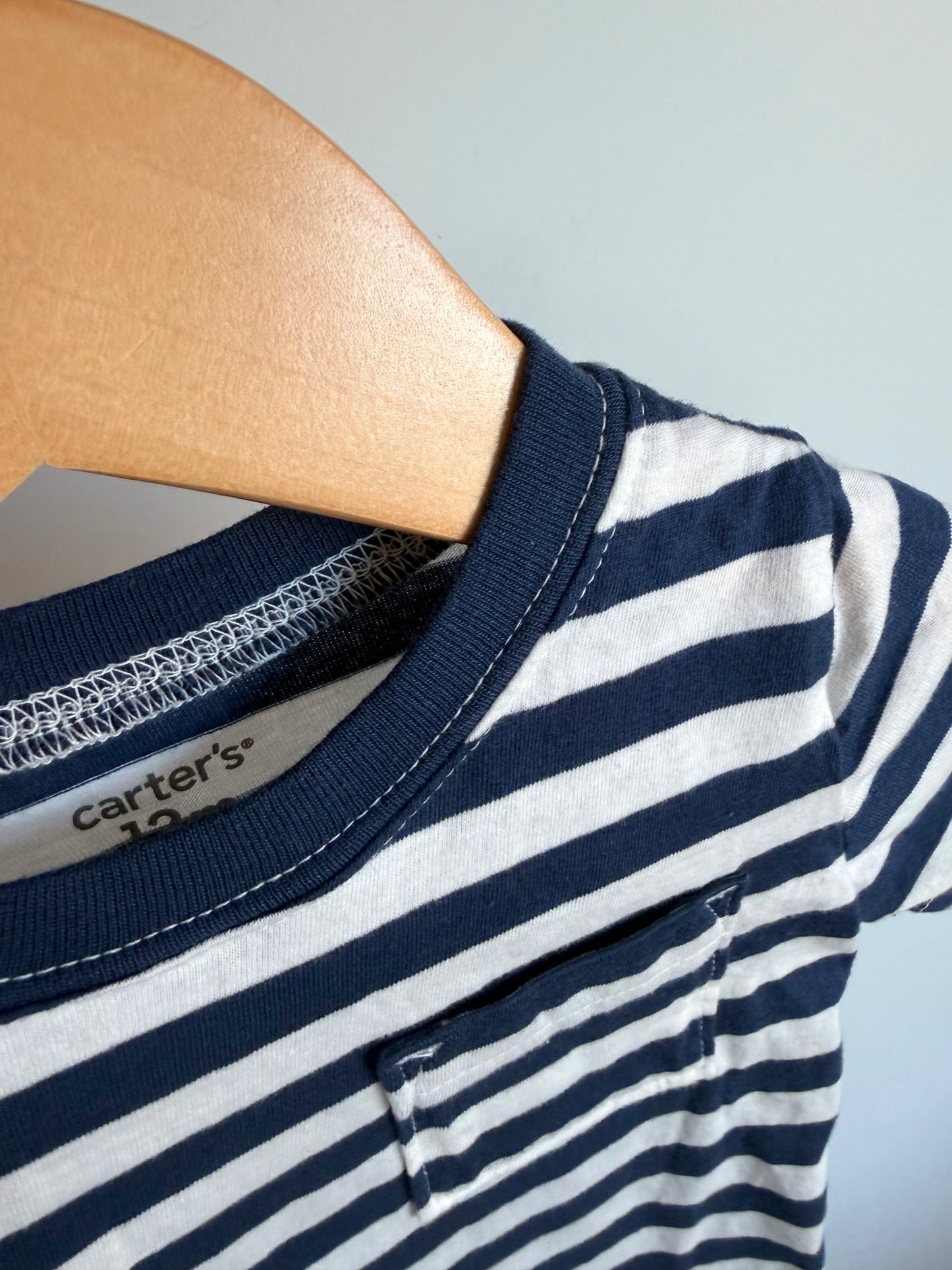 Striped Blue Pocket T-Shirt / 12m