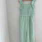 Turquoise Ruffle Jumpsuit / 8 years (m)