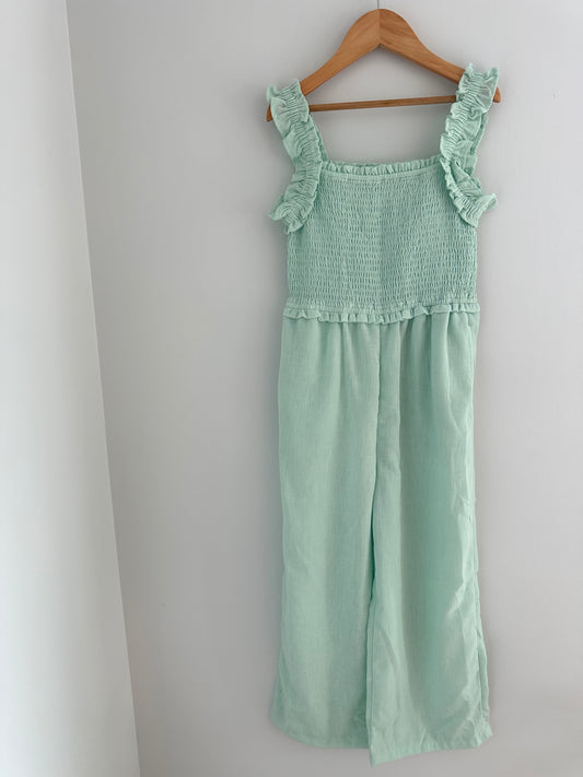 Turquoise Ruffle Jumpsuit / 8 years (m)