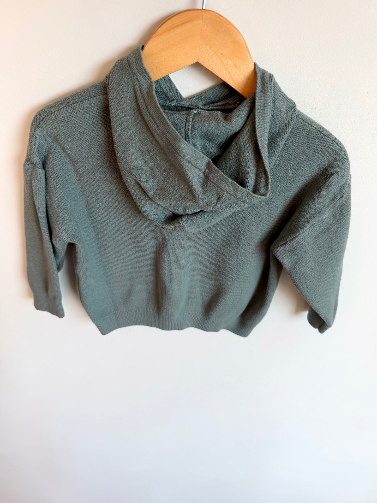 Zara Sage Knit Hooded Sweater / 18-24m