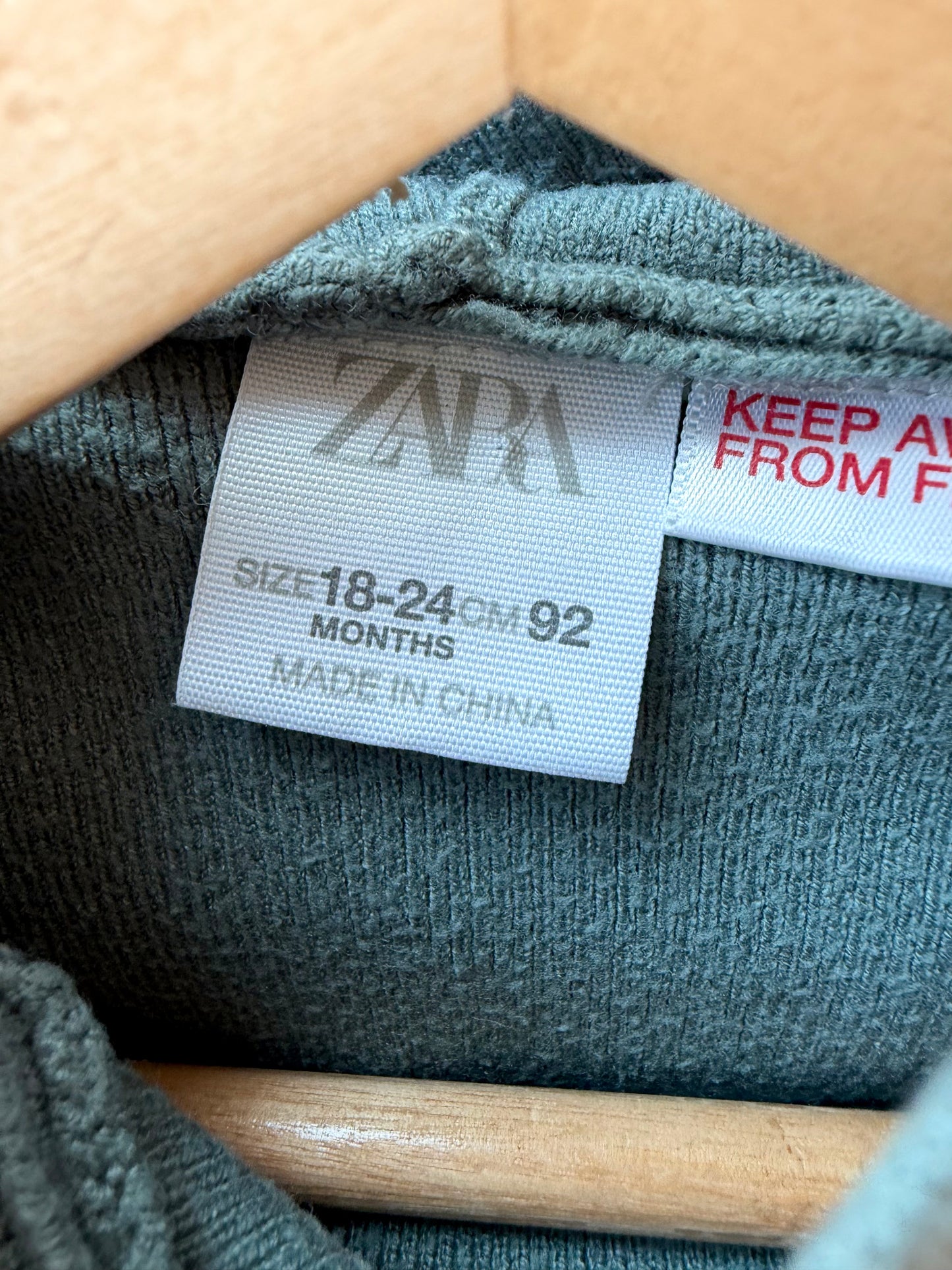 Zara Sage Knit Hooded Sweater / 18-24m