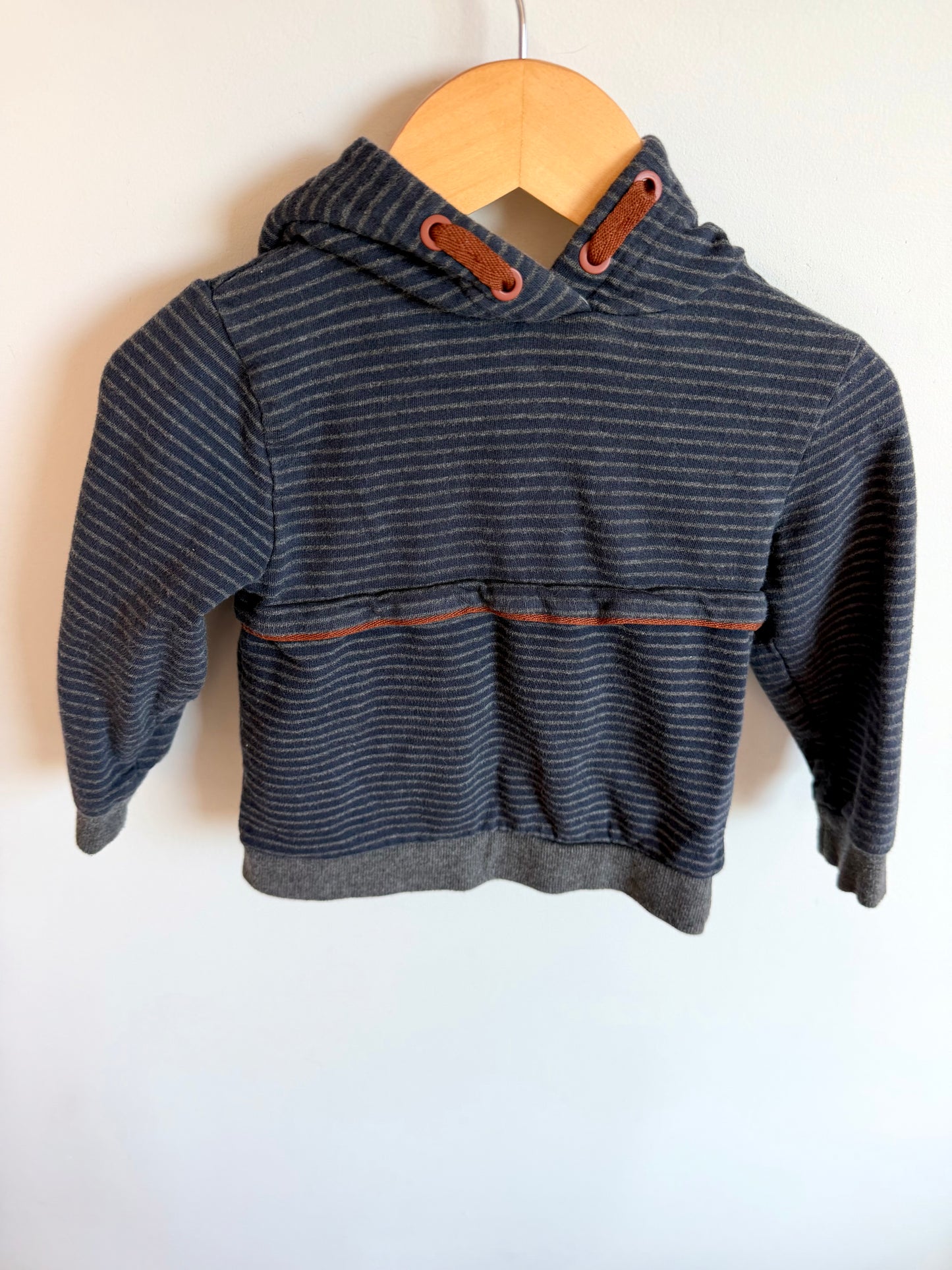 Striped Grey Hoodie / 18-24m